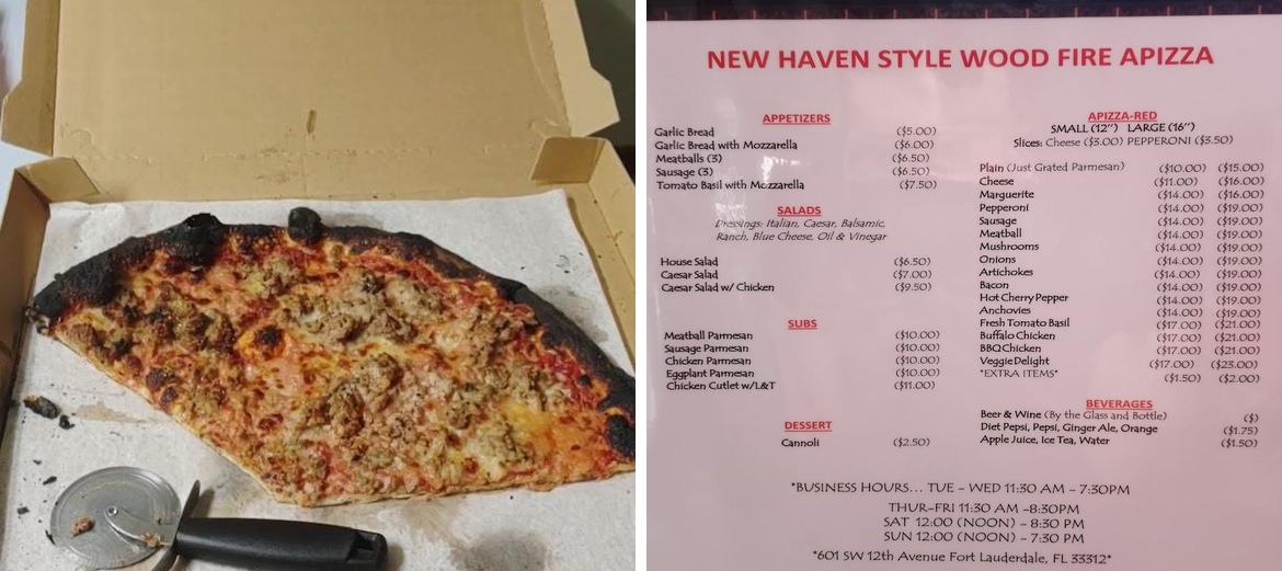 The pizza spot Menu